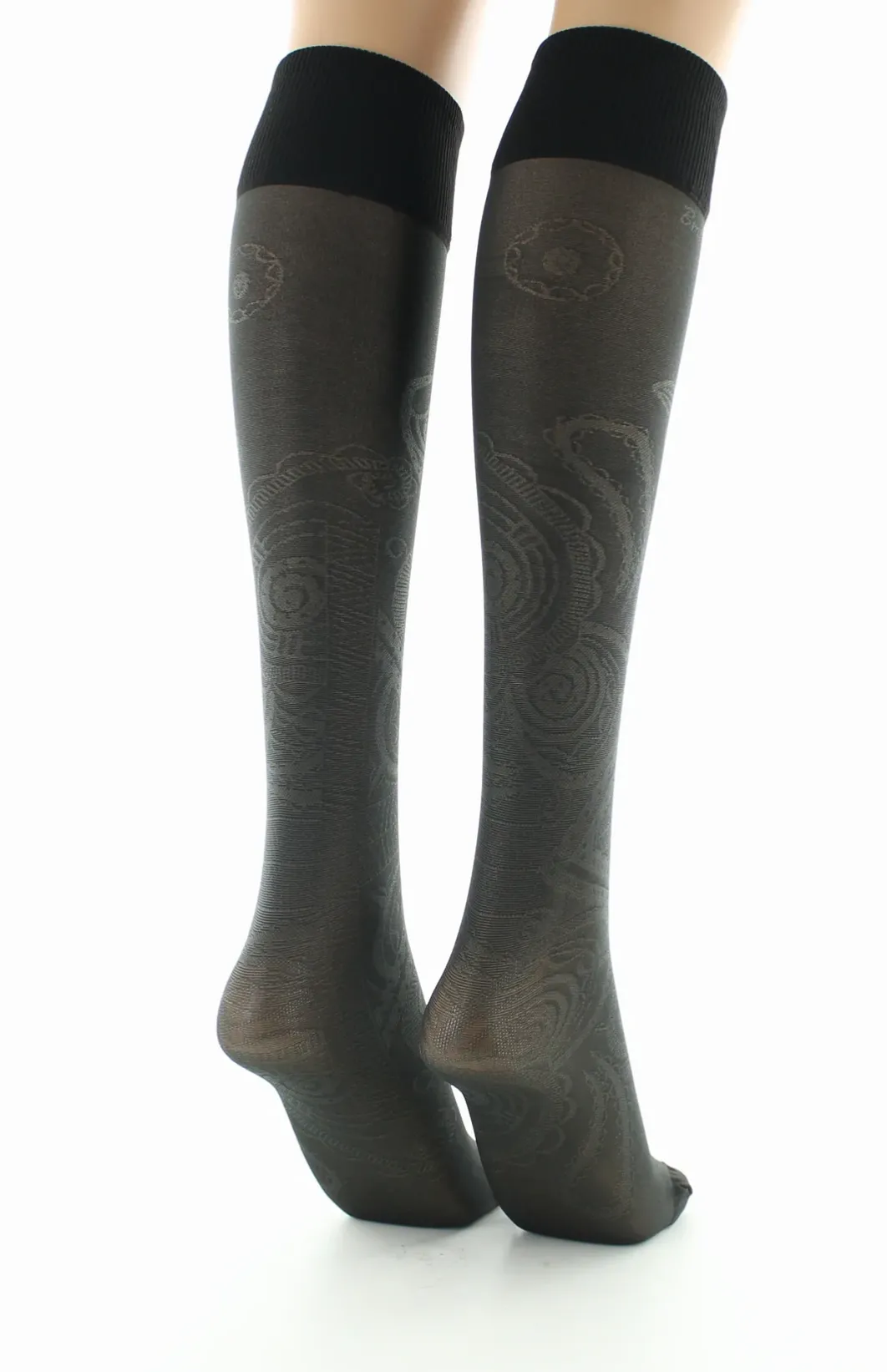 Fashion Berthe Aux Grands Pieds Mi-bas 30D femme maille irisée kaki
