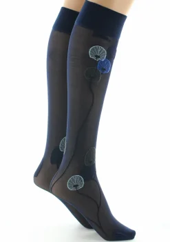 Outlet Berthe Aux Grands Pieds Mi-bas femme 30D marine monnaie du pape bleu