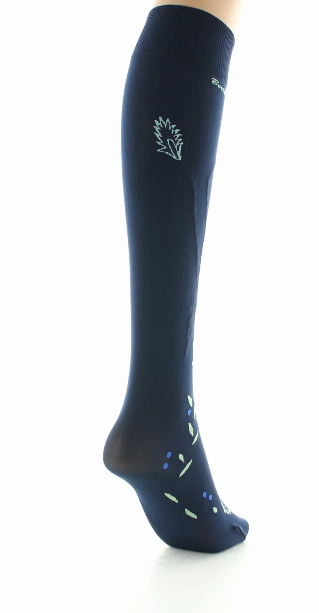 New Berthe Aux Grands Pieds Mi-bas femme 40D marine oiseau lyre bleu