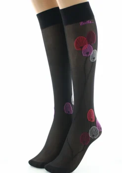 New Berthe Aux Grands Pieds Mi-bas femme 30D noir monnaie du pape rouge