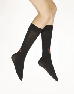 Discount Berthe Aux Grands Pieds Mi-bas femme 40D noir mouette rouge