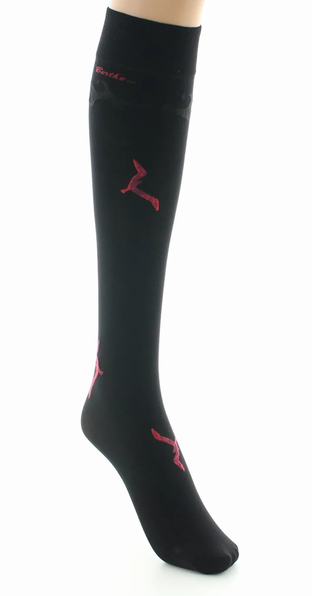Discount Berthe Aux Grands Pieds Mi-bas femme 40D noir mouette rouge