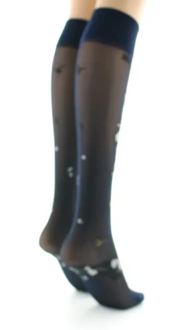 Clearance Berthe Aux Grands Pieds Mi-bas fleurs japonaises Beige