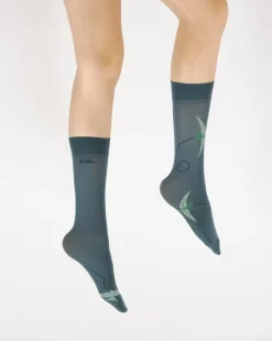 New Berthe Aux Grands Pieds Mi-chaussettes 40D femme pétrole hirondelle verte