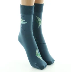 New Berthe Aux Grands Pieds Mi-chaussettes 40D femme pétrole hirondelle verte