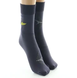 Outlet Berthe Aux Grands Pieds Mi-chaussettes 40D femme raisin hirondelle jaune