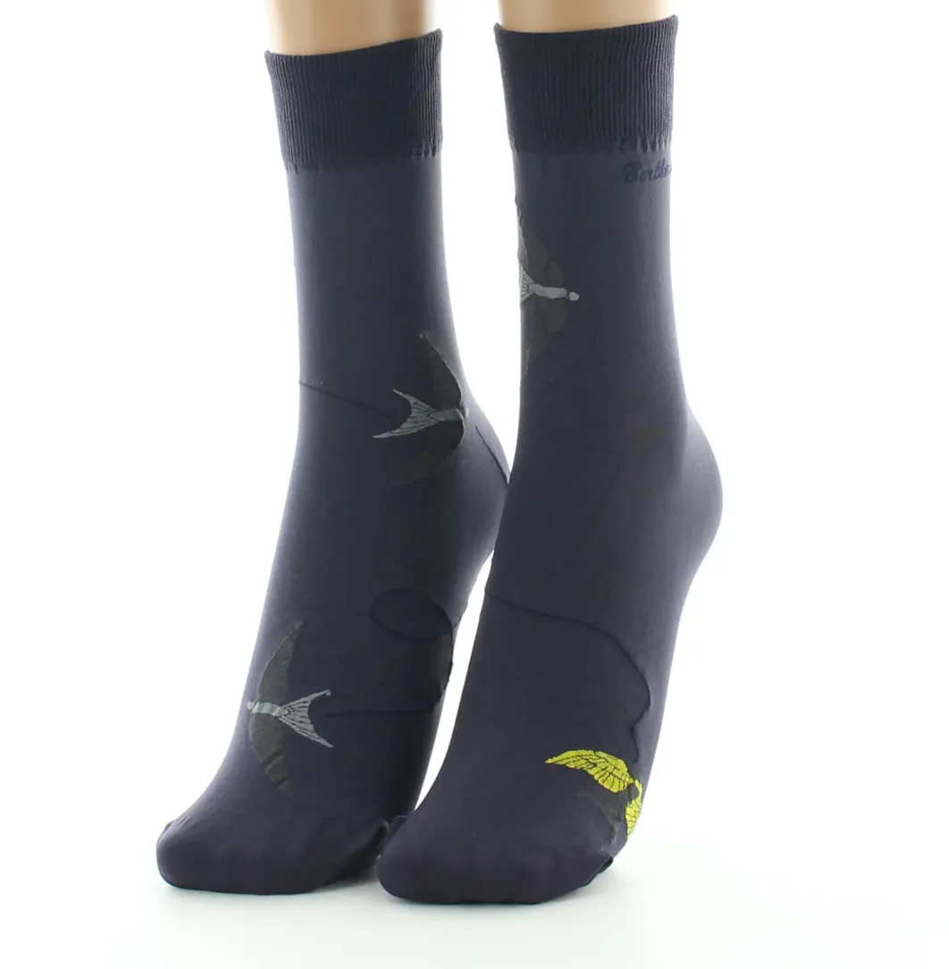 Outlet Berthe Aux Grands Pieds Mi-chaussettes 40D femme raisin hirondelle jaune