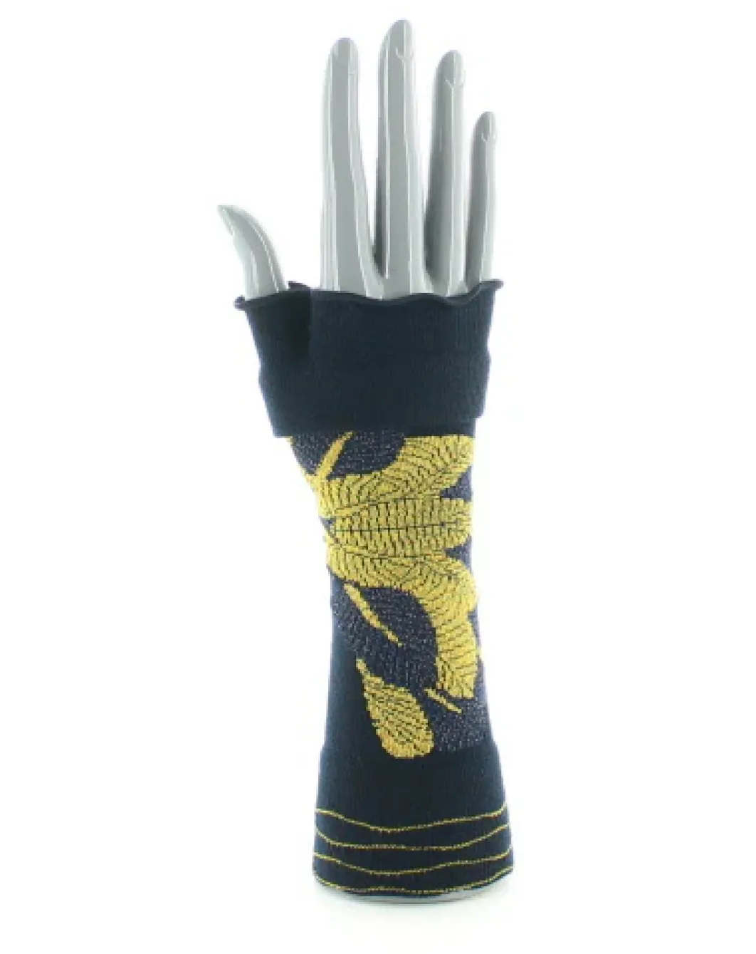 Best Berthe Aux Grands Pieds Mitaines femme coton feuilles d'or