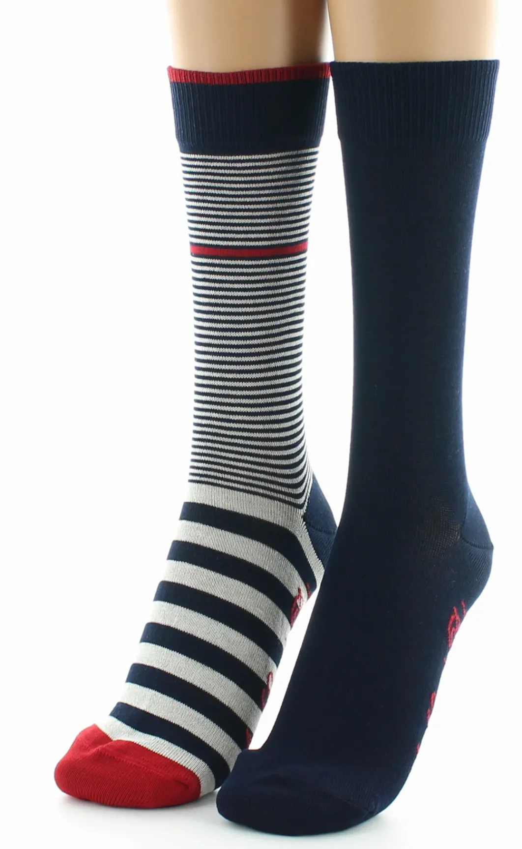 Hot Berthe Aux Grands Pieds PACK de Chaussettes unies marines et rayées