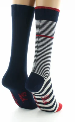 Hot Berthe Aux Grands Pieds PACK de Chaussettes unies marines et rayées