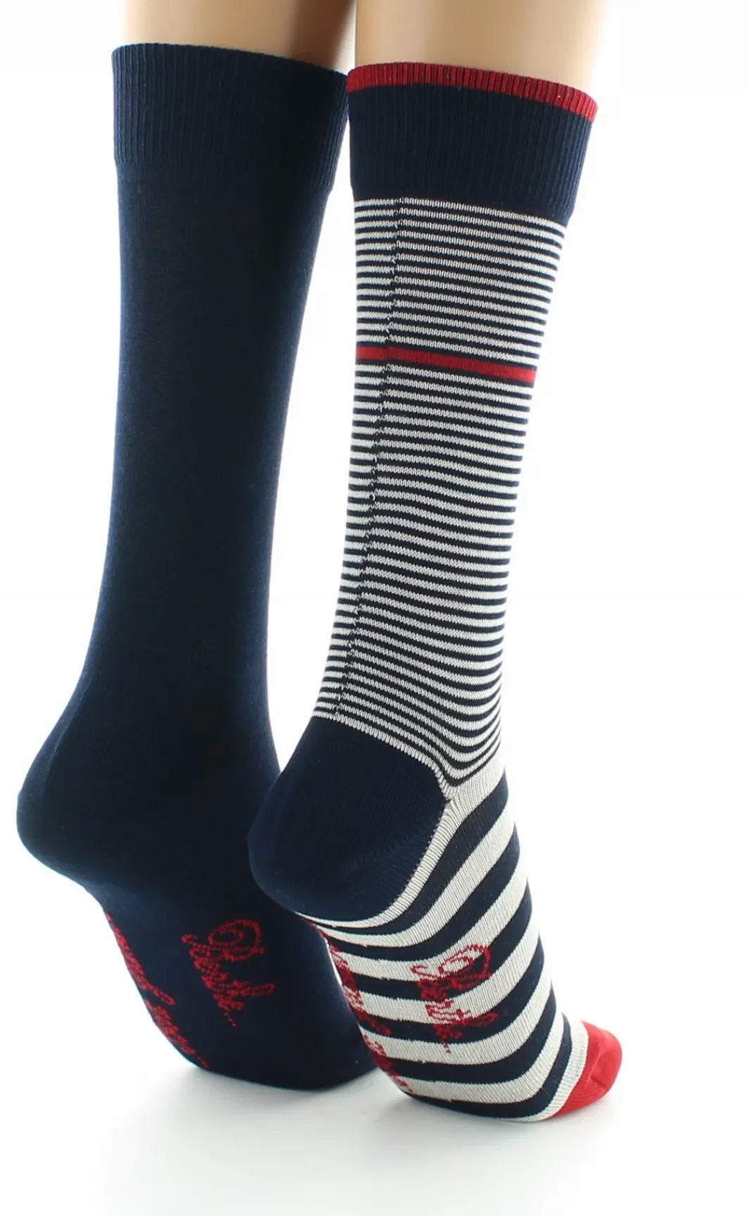Hot Berthe Aux Grands Pieds PACK de Chaussettes unies marines et rayées