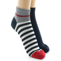 Outlet Berthe Aux Grands Pieds PACK de Socquettes unies marines et rayées