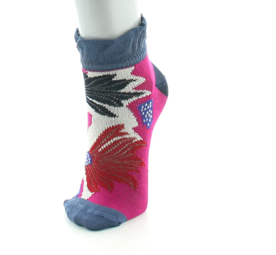 Fashion Berthe Aux Grands Pieds Socquettes bébé fil d'Ecosse fleurs sauvages