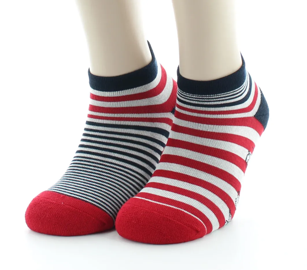Online Berthe Aux Grands Pieds Socquettes de sport homme coton rayures asymétriques marine rouge