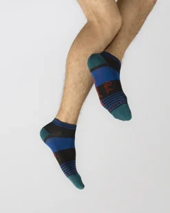Hot Berthe Aux Grands Pieds Socquettes de sport rayées Bleu et Marine