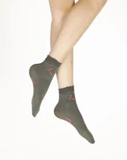 Outlet Berthe Aux Grands Pieds Socquettes femme 40D kaki mouette rose
