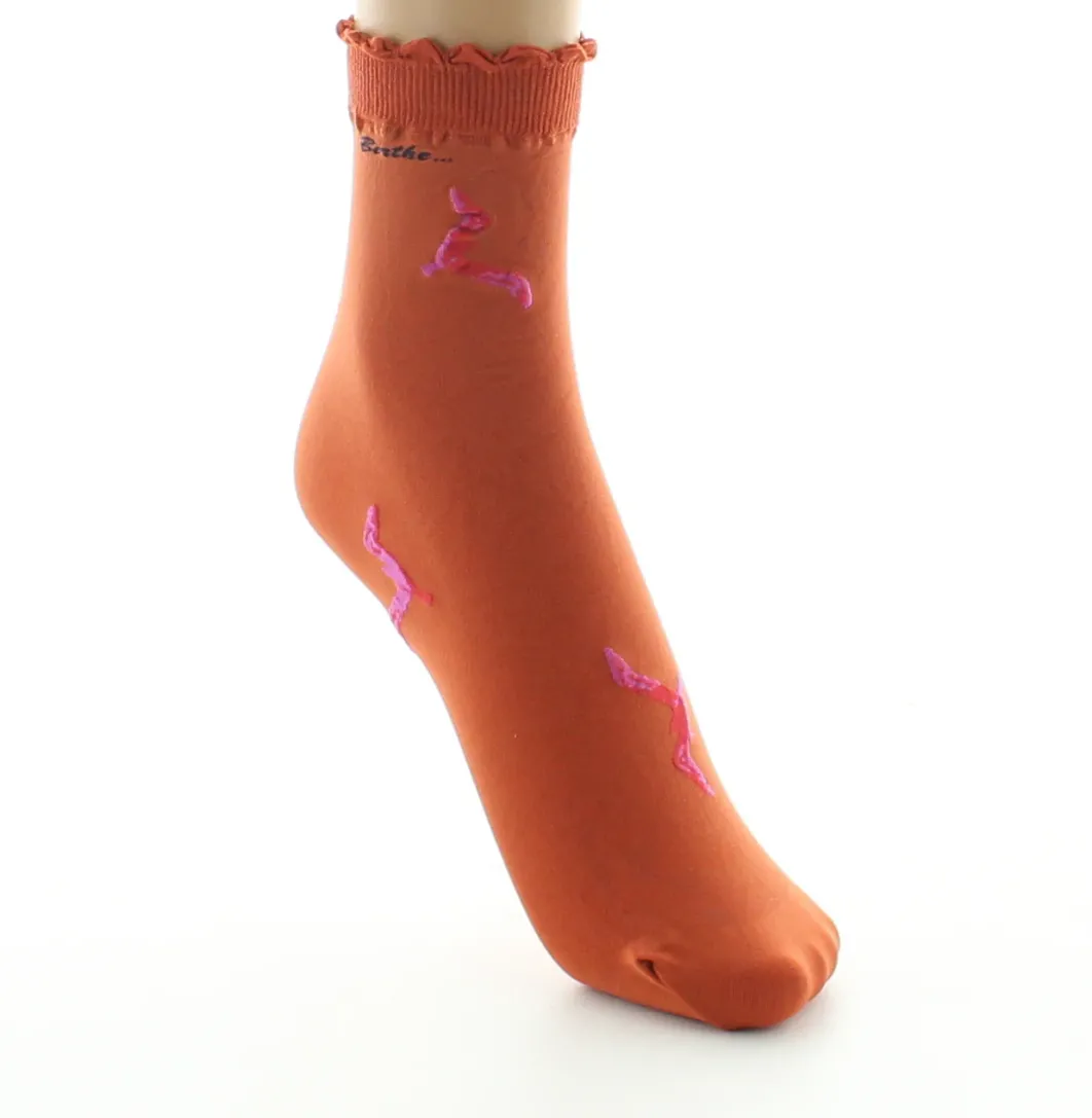Clearance Berthe Aux Grands Pieds Socquettes femme 40D orange mouette rose