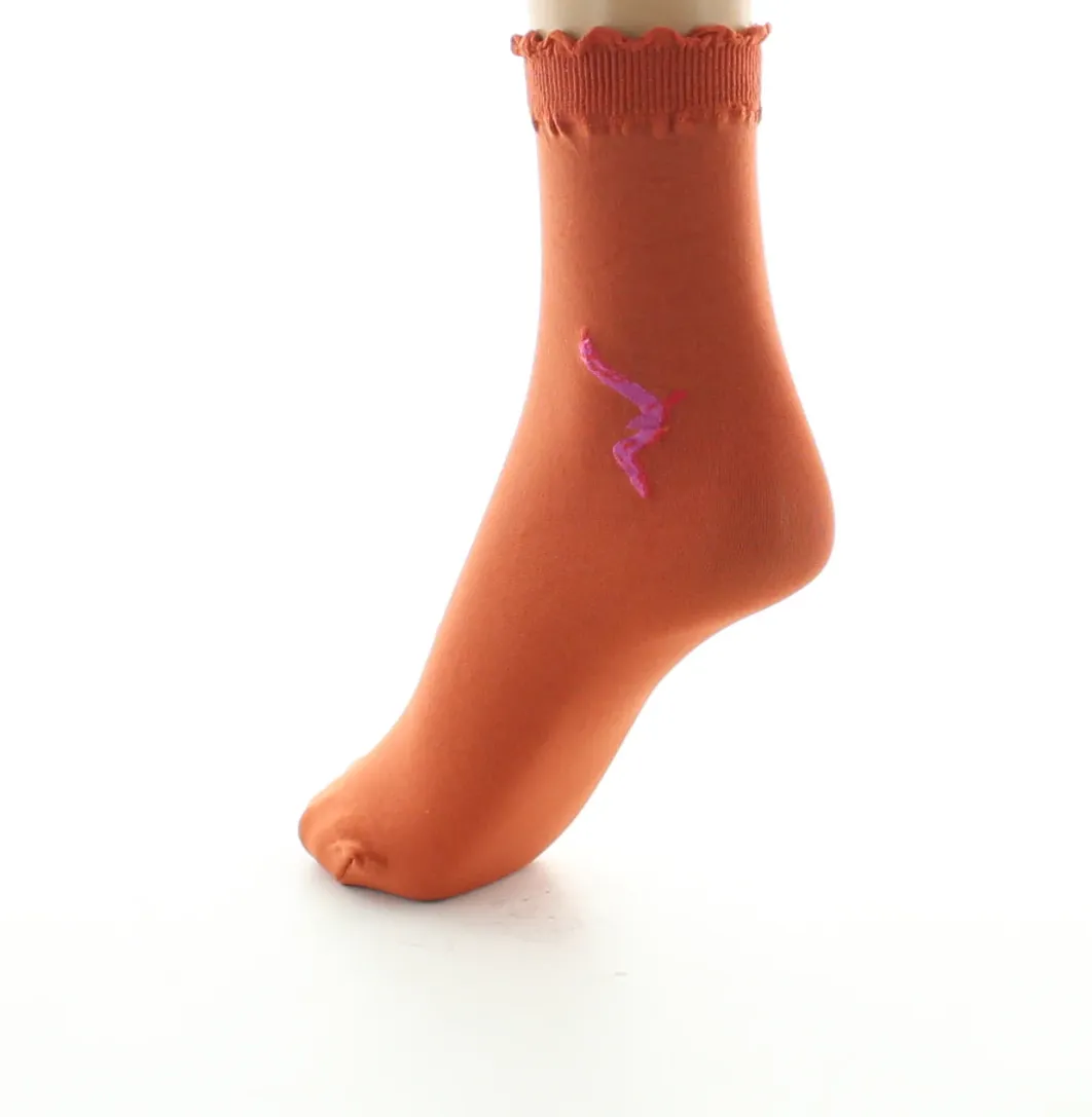 Clearance Berthe Aux Grands Pieds Socquettes femme 40D orange mouette rose