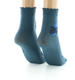 Hot Berthe Aux Grands Pieds Socquettes femme 40D poissons pétrole et bleu