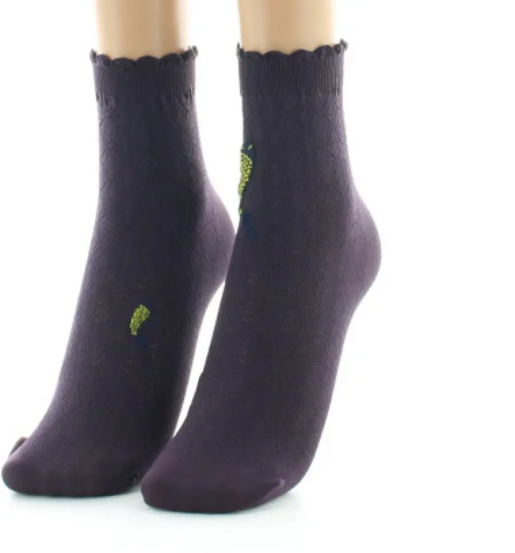 New Berthe Aux Grands Pieds Socquettes femme 40D poissons prune et jaune