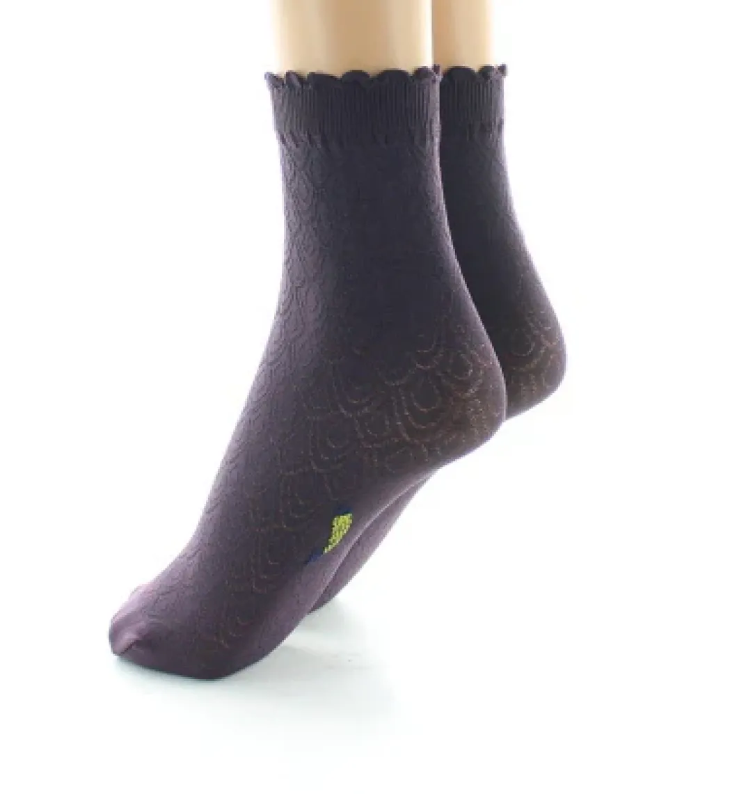New Berthe Aux Grands Pieds Socquettes femme 40D poissons prune et jaune