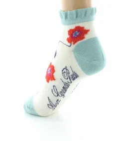 Discount Berthe Aux Grands Pieds Socquettes Femme Fleurs Oranges