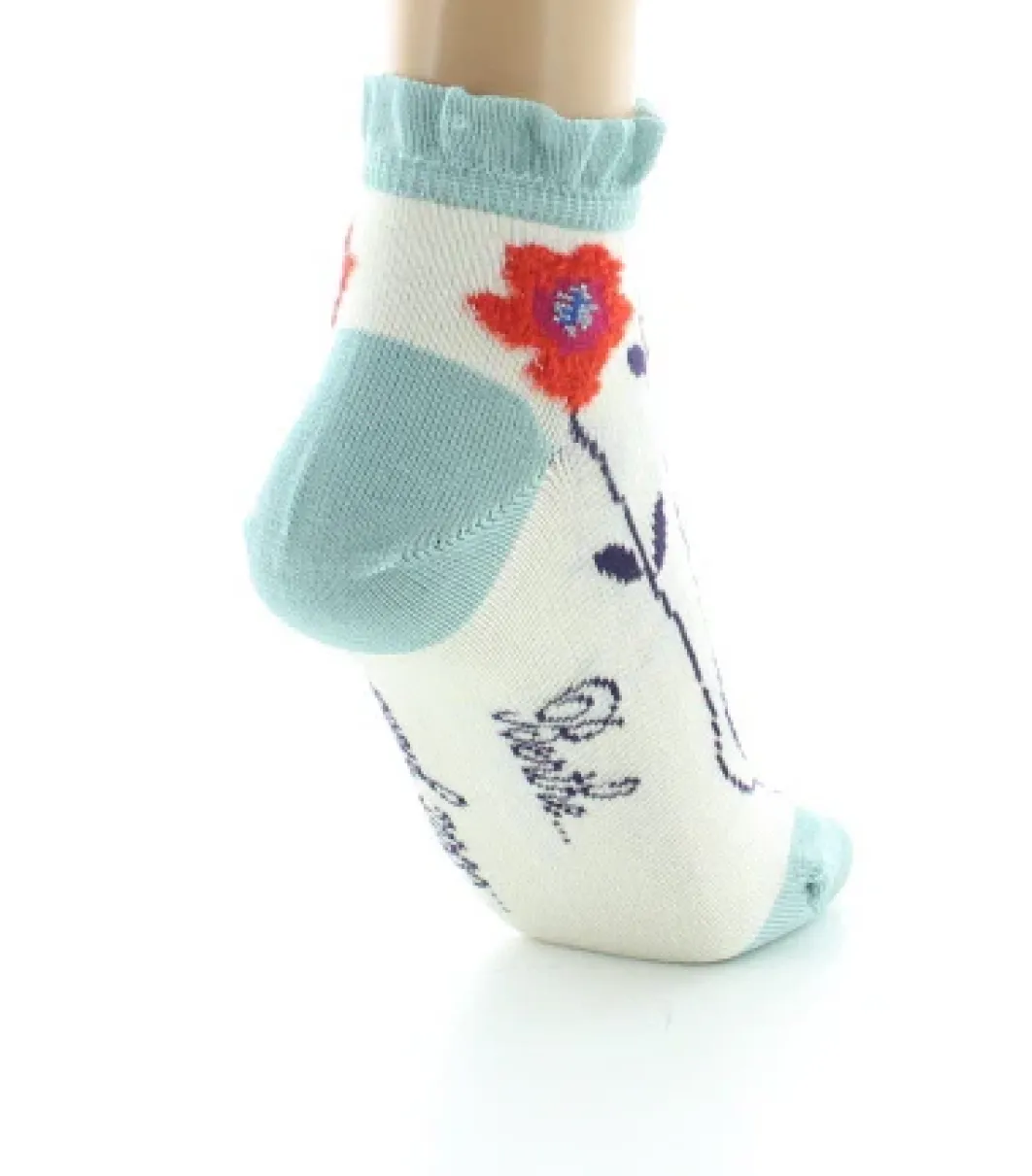 Discount Berthe Aux Grands Pieds Socquettes Femme Fleurs Oranges