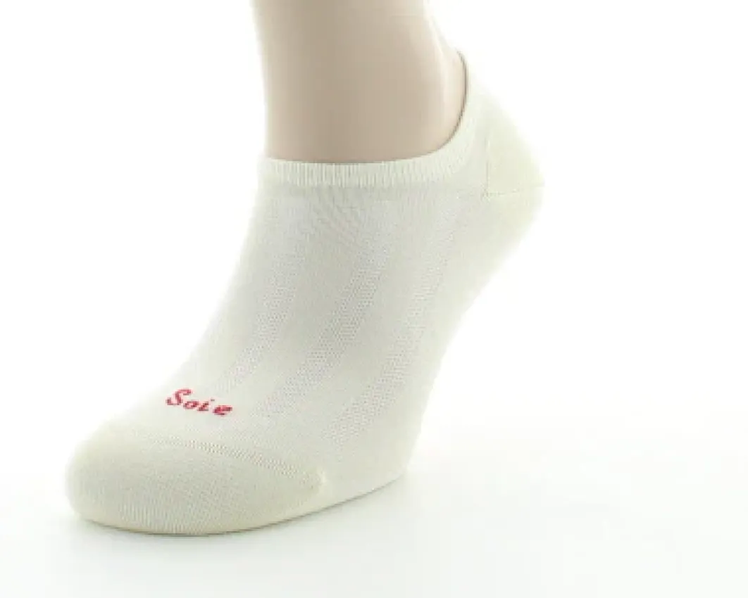 New Berthe Aux Grands Pieds Socquettes Homme en soie et sans couture Ecru